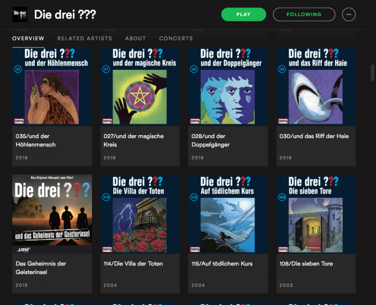 Die drei ??? on Spotify Timo Denk