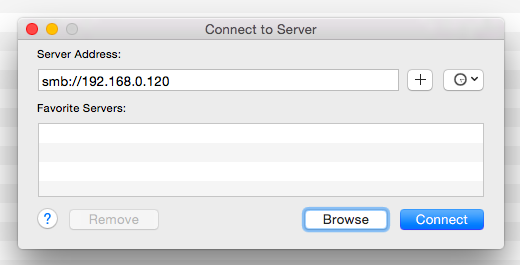 Mac Finder Connect to Server